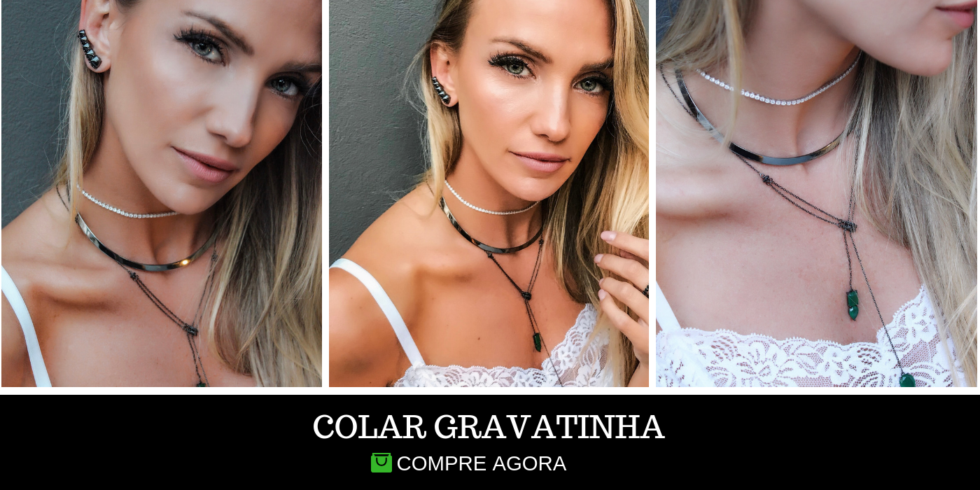 Colar gravatinha esmeralda como usar