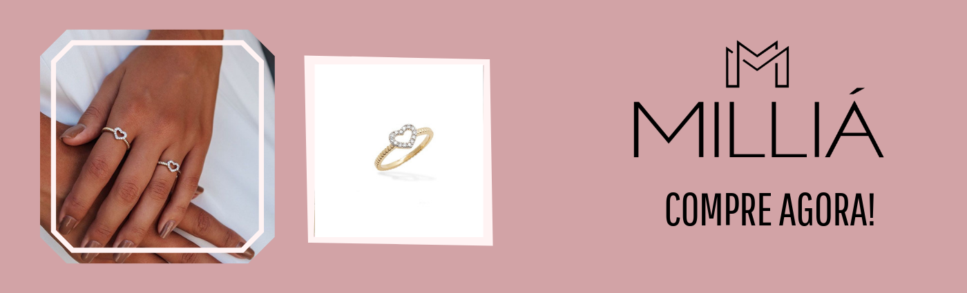 anel solitário coração