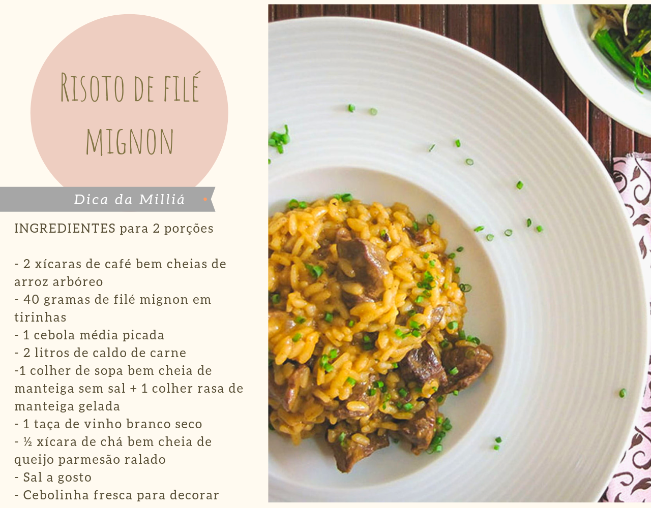 Risoto de filé mignon